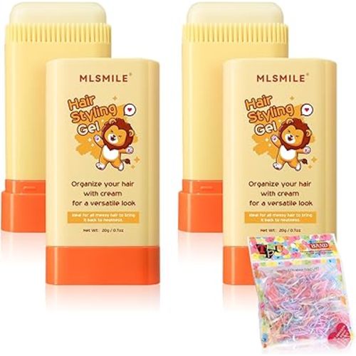 2pcsHair Styling gel for Baby Hair Wax Stick with Built-in Comb Wax Stick for Hair Slick Stick Hair Care for Kids Styling Waxes for Fly Away & Edge Frizz Hair Refreshing Non-Greasy