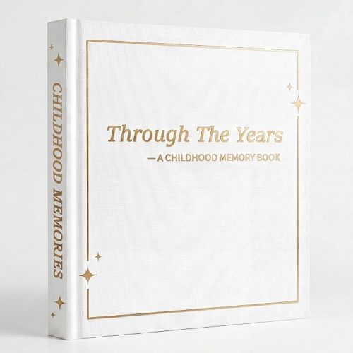 Crtiin Childhood Memory Book 184 Pages Baby Milestone Scrapbook Prompts Journals from Pregnancy to 18 Years Old for New Mom Newborn Keepsake Gifts(Pink)