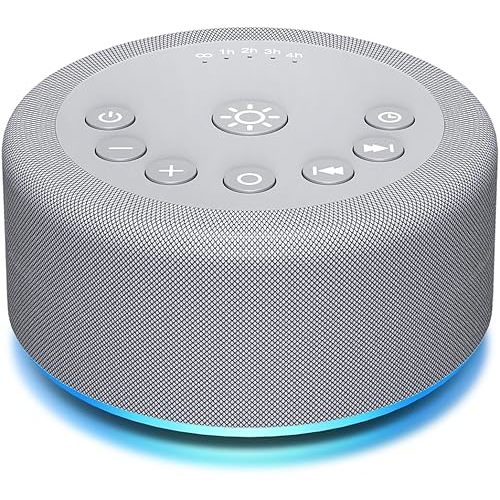 Sound Machine Night Light White Noise Machine 30 Non Looping Sounds 12 Lights 5 Timers 36 Adjustable Volume Memory Function Brown Noise Sleep Sounds Machine for Baby Kids Adult & Home Office Travel