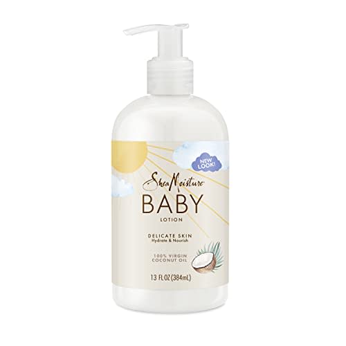 SheaMoisture Baby Lotion for All Skin Types 100% Virgin Coconut Oil to Hydrate and Nourish Delicate Skin and Clear Skin 13 oz