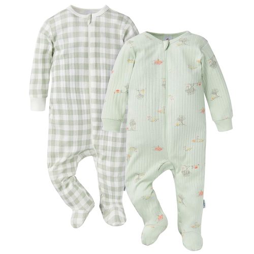 Amazon.com: Gerber Baby Unisex 2-Pack 2-Way Zip Textured Sleep 'N Play, Park Picnic, 0-3 Months: Clothing, Shoes & Jewelry