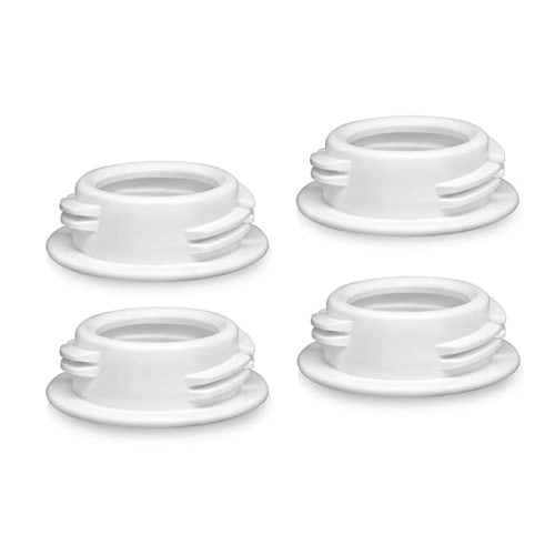 Maymom Baby Bottle Thread Changer or Bottle Converter; Compatible with Spectra S1 S2 Pumps Wide Mouth Flanges to use Medela Ameda Lifefactory Bottles, Dr. Brown Narrow Neck Bottles - 2nd Generation White