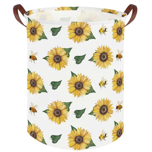Sunflower Laundry hamper,Nursery Hamper,Waterproof foldable kids laundry basket,Baby Storage Basket for Girls Sunflower Bedroom Decor,Gift Baskets(Sunflower)