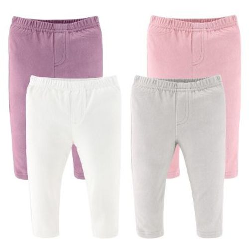 The Peanutshell Baby Girl Jeggings, 4-Pack Set, Multicolored, 0-3 Months
