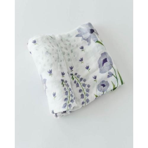 Little Unicorn Deluxe Muslin 100% Rayon From Bamboo Swaddle Baby Blanket - Blue Windflower