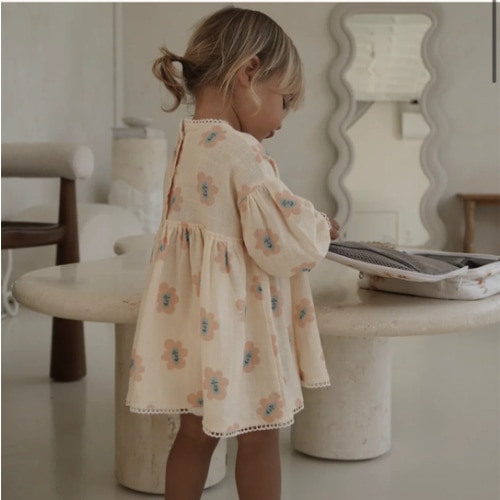 NOELLE DRESS - PEACHY BLOOMS