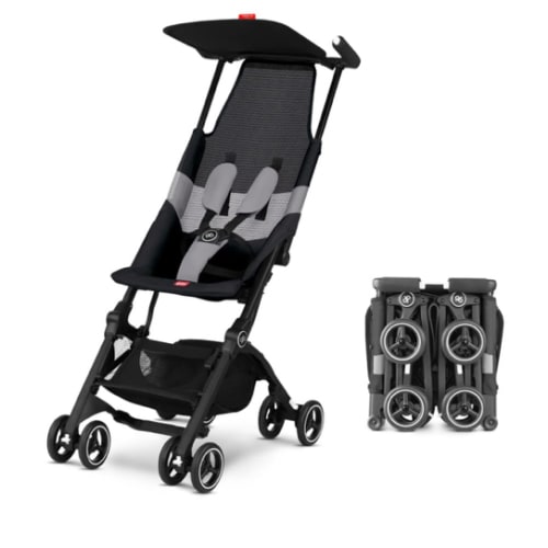 gb Pockit Air All Terrain Ultra Compact Lightweight Travel Stroller with Breathable Fabric in Velvet Black