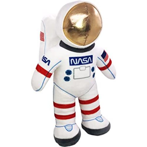12” Plush Toy Astronaut Figurine, Realistic Astronaut Plush Toy with NASA & USA Flag Arm Patches, Super-Soft Stuffed, Space Decor Astronaut Toys for Kids 3-5, NASA Toys, Toddler Birthday Gift