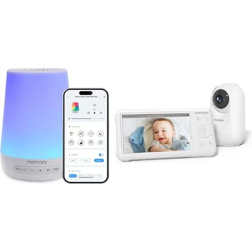 Momcozy Baby Sound Machine Video Baby Monitor 1080P 5" HD Baby Monitor with Camera