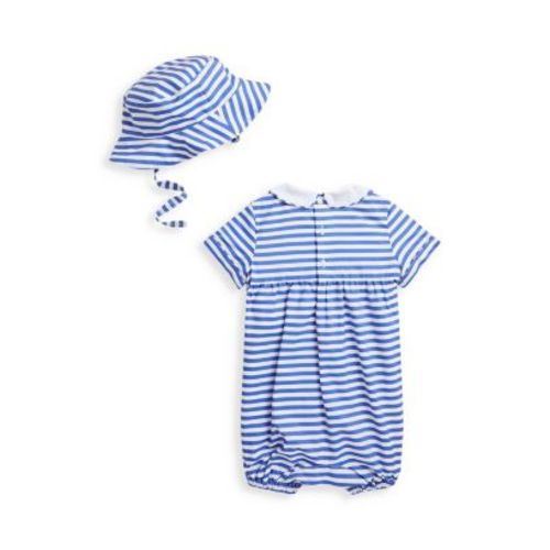 Boys' Hand Smocked Cotton Shortalls & Hat Set - Baby