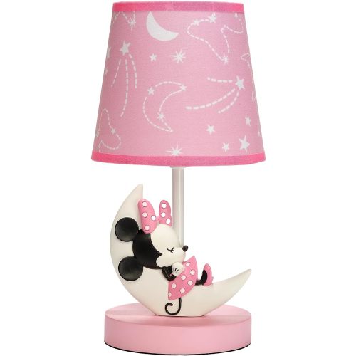 Lambs & Ivy Disney Baby Minnie Mouse Pink Celestial Lamp with Shade & Bulb