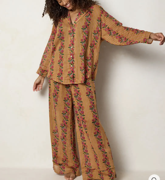 Dreamy Cotton Pajama Set - Pink Floral Stripe – Natural Life