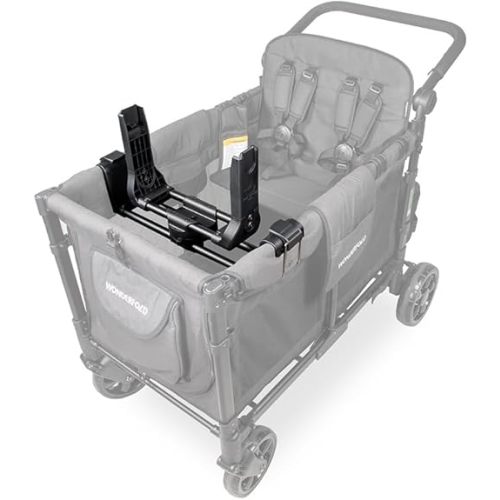 WONDERFOLD Stroller Wagon Car Seat Adapter - Secure Attachment for Infant Car Seat Makes Room for Baby and 2 Kids in Opposite Seats (Fits Only W4 Series)