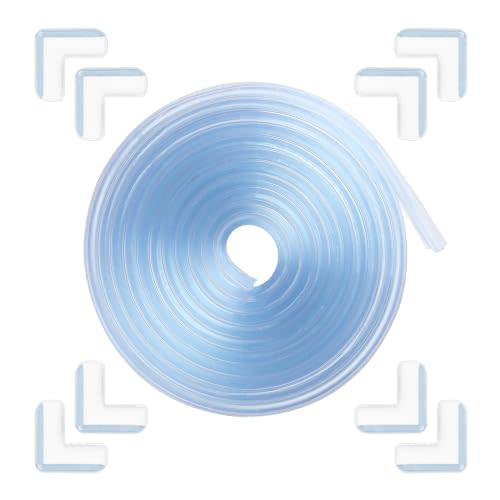 Edge Corner Protector Baby Proofing 6.6ft (2M) with 8 Corners, Clear Soft Corner Protectors Baby Proof, Furniture Corner Guard & Edge Safety, Edge Protector for Table and Fireplace