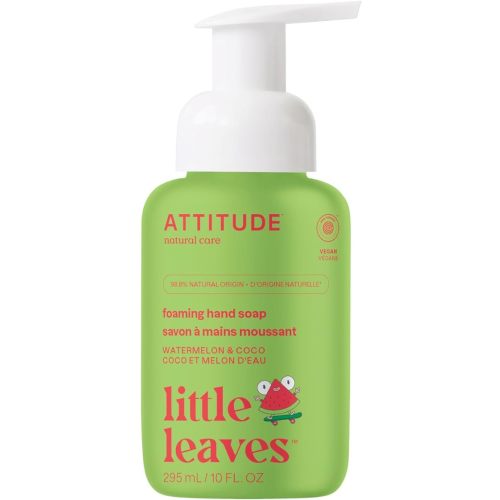 ATTITUDE Foaming Hand Soap for Kids, EWG Verified, Dermatologically Tested, Plant- and Mineral-Based Ingredients, Vegan, Watermelon & Coco, 10 Fl Oz