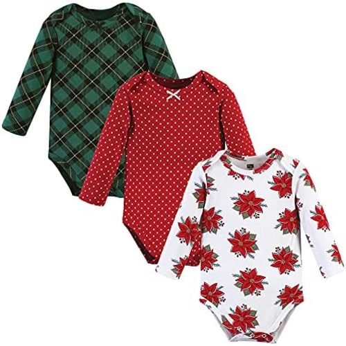 Hudson Baby Baby Girls Cotton Long-sleeve Bodysuits 3-pack