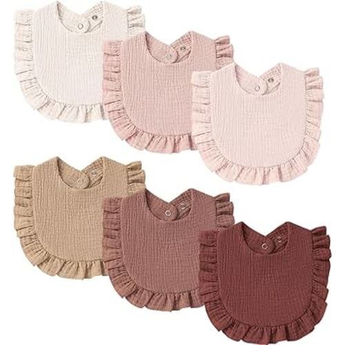 Baby Muslin Bibs Bandana Drool Bibs for Unisex Boys & Girls, Soft and Absorbent Cotton Teething Drooling Bib Set for Newborn Toddler