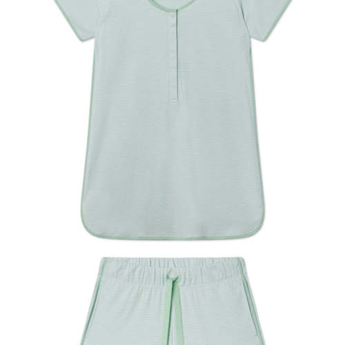 LAKE | Women | Pima Cotton Pajamas | Parisian Green Maternity Shorts Set