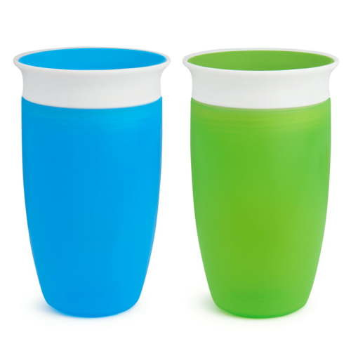 Munchkin® Miracle® 360° Spoutless Sippy Cup, 10 oz, Blue/Green, Unisex, 2 Pack