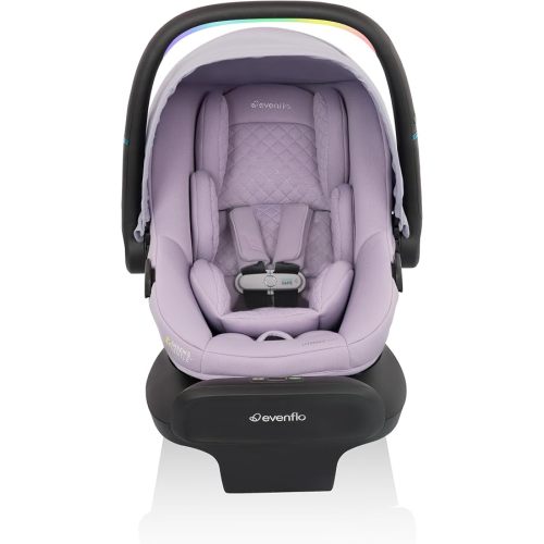 Evenflo LiteMax NXT Rear-Facing Lightweight Preemie and Infant Car Seat 3-30lbs with SensorySoothe. Easy Install with Base (Agate)