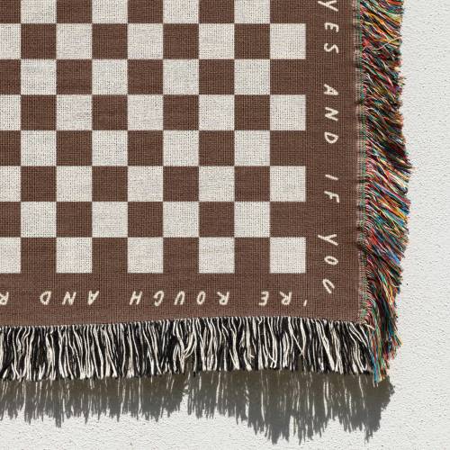 Custom Message Checkered Blanket, Personalized Home Decor Gift, Baby shower Gift, Modern Nursery or Kids Room Decor