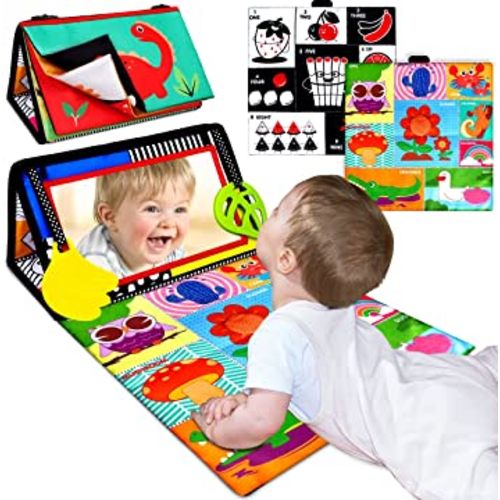 Amazon.com: Aboosam Tummy Time Baby Mirror Toys - Newborn Toys 0 3 Months Brain Development Infant Toys - Montessori Sensory Toys High Contrast Crinkle Toys Toys for Babies 0 4 6 9 Months : Toys & Games