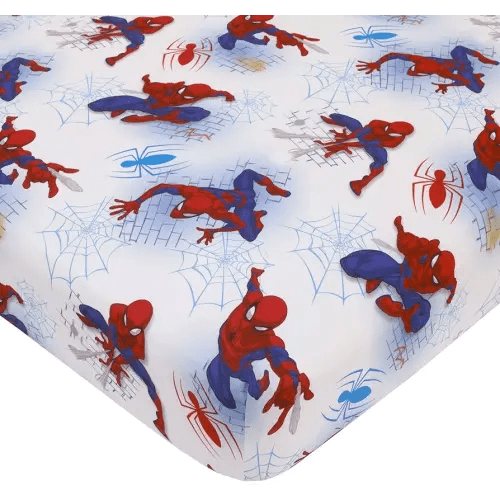 Marvel Spiderman Fitted Crib Sheet 100% Soft Microfiber, Baby Sheet, Fits Standard Size Crib Mattress 28in x 52in