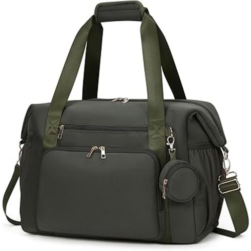 CEI-CEI Diaper Bag Tote, Neoprene Large Travel Baby Bags with Pacifier Case and Changing Pad, Waterproof Maternity Hospital Totes for Mom and Dad with Stroller Straps and Insulated Pockets(Army Green)