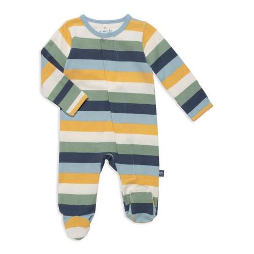 big multi stripe blue cloudstretch™ magnetic footie – Magnetic Me