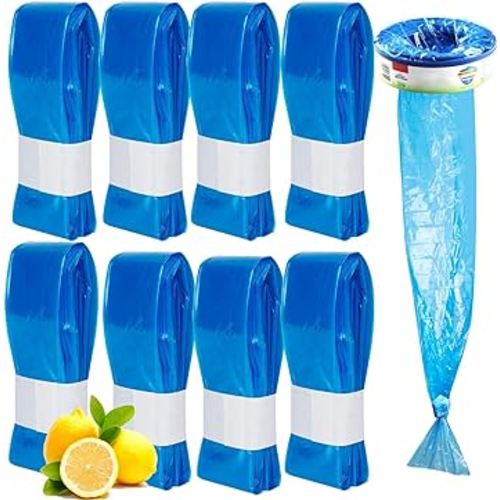 8 Pack Diaper Pail Bags Refill, Suitable for Genie Pail&Munchkin Pail and Angelcare Pail, (the Cartridge Is Not Included) With Lemon Fragrance (blue) Genie Diaper Pail Refill Bags