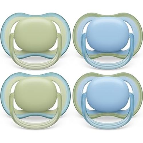 Philips Avent Ultra Air Pacifier 0-6m, Pastel Green/Celestial Blue, 4 pack SCF085/48
