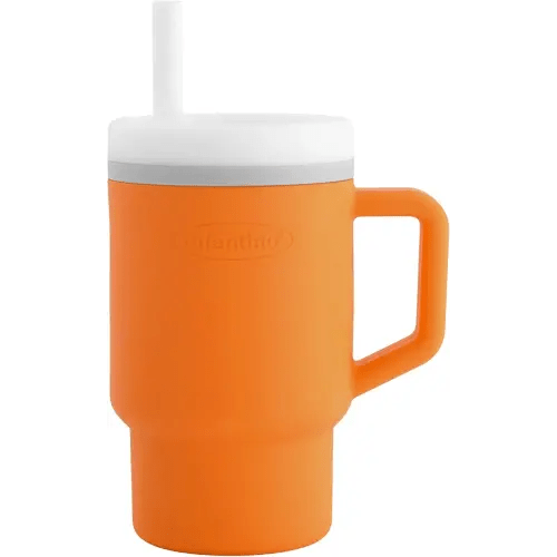 Infantino My 1st Tumbler – Adorable Miniature Tumbler with Leak-Resistant Straw and Toddler-Friendly Handle, Encourages Hydration, Easy to Clean, 9 fl. oz, Creamsicle