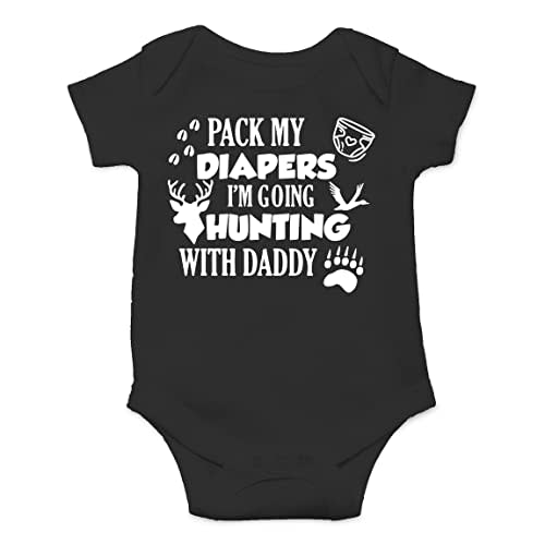 CBTwear Pack My Diapers I’m Going Hunting With Dad - Baby Clothes - Funny Newborn Bodysuit Outfits for Boys and Girls