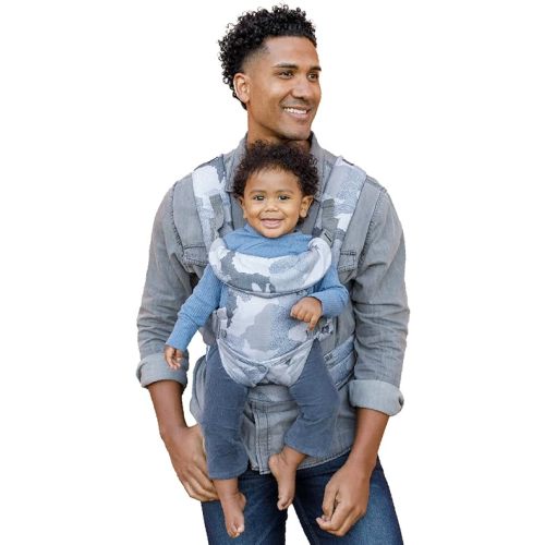 Infantino Flip Advanced 4-in-1 Carrier - Ergonomic, Convertible, face-in and face-Out Front and Back Carry for Newborns and Older Babies 8-32 lbs, Camo