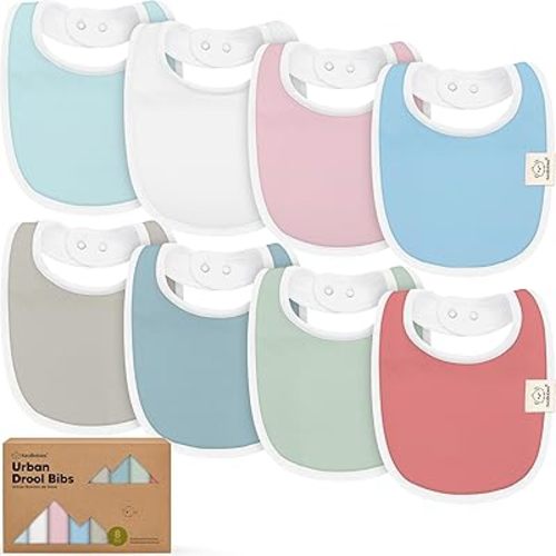8-Pack Organic Baby Bibs for Boys, Girls - Soft Cotton Drooling and Teething Bibs for Baby Girl & Boy, Extra Absorbent, Easy To Clean & Put On for Toddler, Newborn, Infant 0-24 Months (Spring)