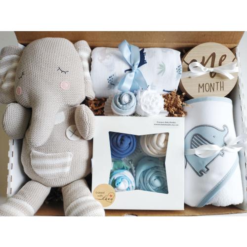 Baby Boy Shower Gift, Baby Gift, Deluxe Baby Gift, Baby Boy Set, Baby Boy Gift Basket, Swaddle Blanket, Milestone Photo Prop, Bodysuits