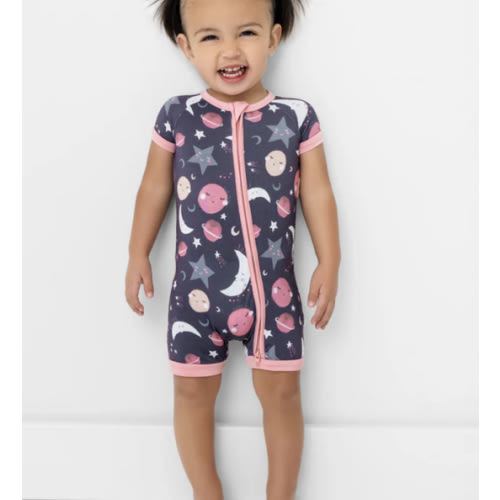 Pink To The Moon & Back Shorty Zippy - Little Sleepies