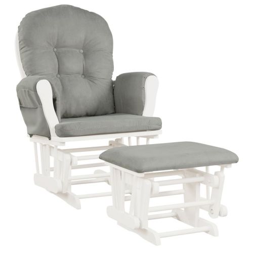 Costway Baby Nursery Relax Rocker Rocking Chair Glider & Ottoman Set w/ Cushion