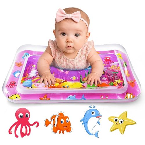 Tummy Time Water Mat for Girl, Baby Girl Toys for 0, 3, 6, 9, 12 Months, Baby Girl Gifts, Develop Sensory Toys Kids' Indoor Climbers & Play Structures