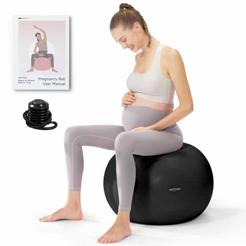 YOTTOY Pregnancy Ball - 1.8mm Thick Birthing Ball for Maternity Physio and Birth Preparation, Yoga and Exercise for Pregnancy - Includes Pump