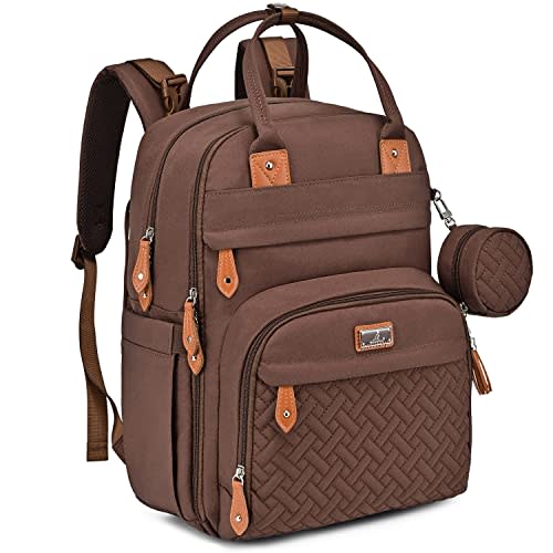 BabbleRoo Diaper Bag Backpack - Multi-Function Waterproof Baby Travel Tote with Changing Pad, Stroller Straps & Pacifier Case