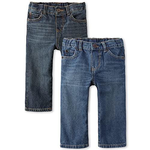 The Children's Place Baby and Toddler Boys' Basic Straight Leg Jeans, Multipack