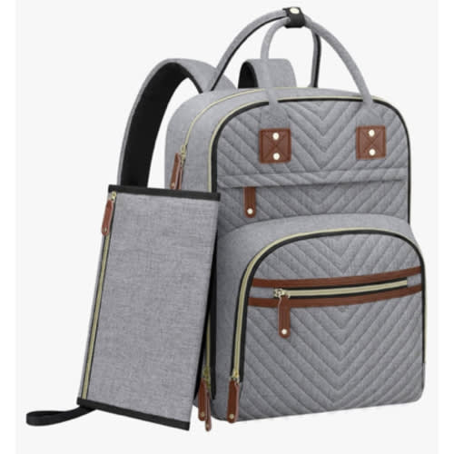 Diaper Bag Backpack for Women with Changing Pad, Baby Bag with Insulated Pockets Multifunctional Diaper Bags For Baby Girl Boy Waterproof Baby Bags For Boys Girls Maternity Bag Grey