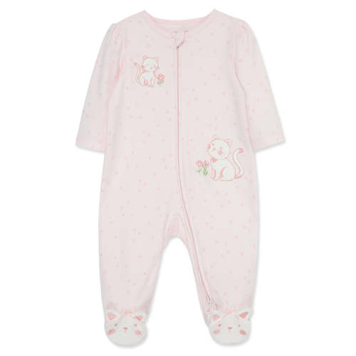 Sweet Kitties 2-Way-Zip Footed One-Piece