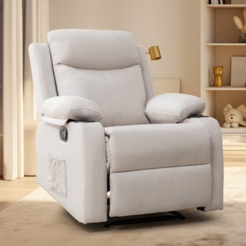 Korser Manual Small Recliner Chair for Small Spaces for Living Room,Nursery,Beige
