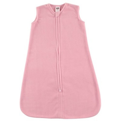 Hudson Baby Infant Girl Plush Sleeping Bag, Sack, Blanket, Solid Light Pink Fleece, 6-12 Months