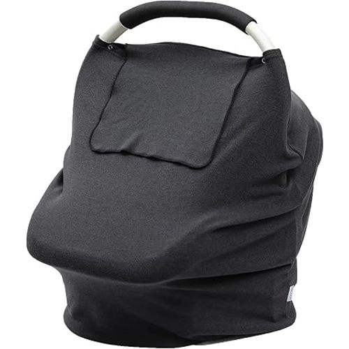 Hicoco Winter Car Seat Cover Baby, Super Soft & Warm Car Seat Canopy, Universal Fit Infant Stroller Cover, Multi-use Breathable Breastfeeding Cover for Nursing (Black)