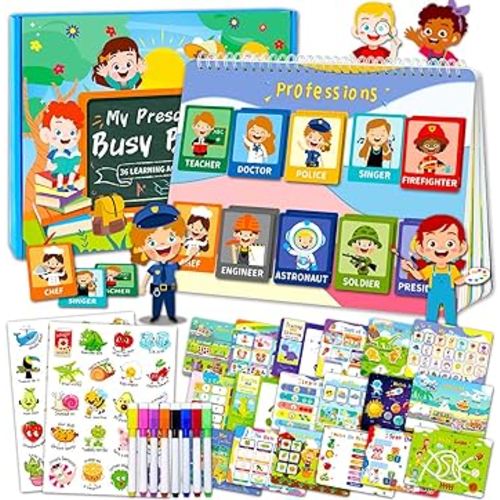 HomSeon 36 Theme Montessori Busy Book for Toddlers 3 and up, Preschool Learning Activities for Kids Kindergaten Educational Toys Tools Autism Pre K Early Learning