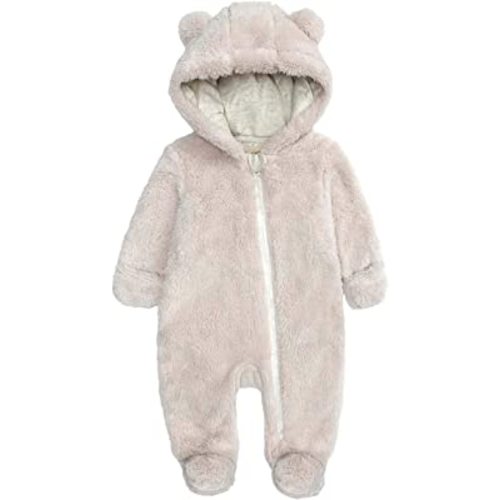 Newborn Baby Jumpsuit Hooded Fleece Rompers Long Sleeve Onesies Outwear Outfits