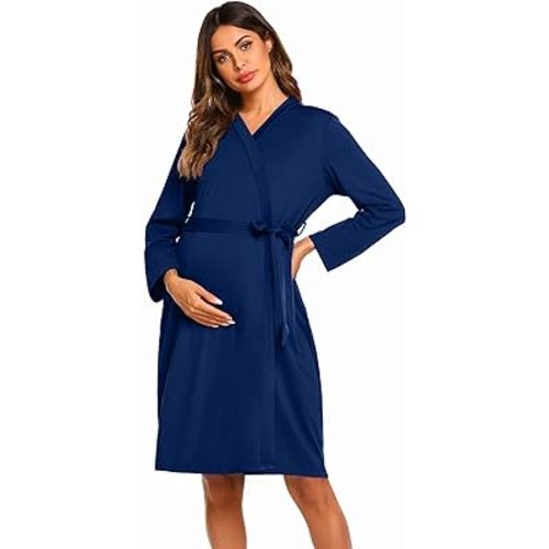 Ekouaer Maternity Robe Labor Delivery Nursing Gown Hospital Breastfeeding Dress Bathrobes